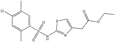 ethyl 2-(2-{[(4-chloro-2,5-dimethylphenyl)sulfonyl]amino}-1,3-thiazol-4-yl)acetate Structure