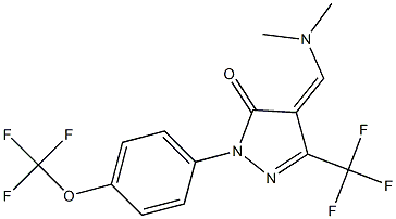 4-[(dimethylamino)methylene]-2-[4-(trifluoromethoxy)phenyl]-5-(trifluoromethyl)-2,4-dihydro-3H-pyrazol-3-one 结构式