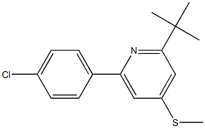 2-(tert-butyl)-6-(4-chlorophenyl)-4-(methylthio)pyridine,,结构式