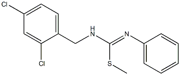 2,4-dichloro-1-({[(methylsulfanyl)(phenylimino)methyl]amino}methyl)benzene Struktur