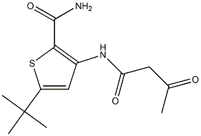 3-(acetoacetylamino)-5-(tert-butyl)thiophene-2-carboxamide Struktur
