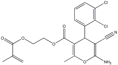 2-(methacryloyloxy)ethyl 6-amino-5-cyano-4-(2,3-dichlorophenyl)-2-methyl-4H-pyran-3-carboxylate,,结构式