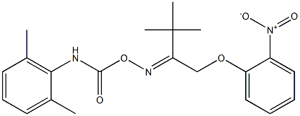 N-{[(2,6-dimethylanilino)carbonyl]oxy}-N-{(E)-2,2-dimethyl-1-[(2-nitrophenoxy)methyl]propylidene}amine,,结构式