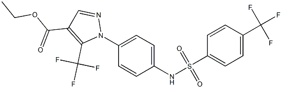 ethyl 5-(trifluoromethyl)-1-[4-({[4-(trifluoromethyl)phenyl]sulfonyl}amino)phenyl]-1H-pyrazole-4-carboxylate 化学構造式