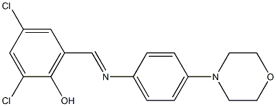 2,4-dichloro-6-{[(4-morpholinophenyl)imino]methyl}phenol