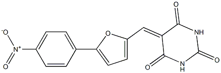 5-{[5-(4-nitrophenyl)-2-furyl]methylidene}hexahydropyrimidine-2,4,6-trione,,结构式