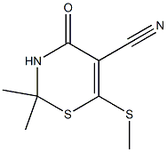 2,2-dimethyl-6-(methylthio)-4-oxo-3,4-dihydro-2H-1,3-thiazine-5-carbonitrile|