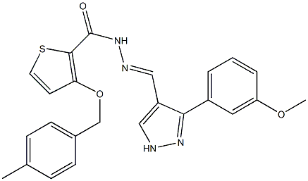 N'-{(E)-[3-(3-methoxyphenyl)-1H-pyrazol-4-yl]methylidene}-3-[(4-methylbenzyl)oxy]-2-thiophenecarbohydrazide Structure