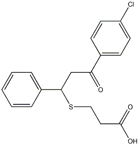3-{[3-(4-chlorophenyl)-3-oxo-1-phenylpropyl]thio}propanoic acid 结构式