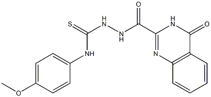 N1-(4-methoxyphenyl)-2-[(4-oxo-3,4-dihydroquinazolin-2-yl)carbonyl]hydrazine-1-carbothioamide 化学構造式