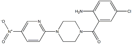 (2-amino-5-chlorophenyl)[4-(5-nitro-2-pyridyl)piperazino]methanone 化学構造式