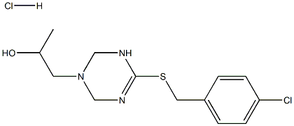 1-{4-[(4-chlorobenzyl)thio]-1,2,3,6-tetrahydro-1,3,5-triazin-1-yl}propan-2-ol hydrochloride Struktur