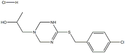 1-{4-[(4-chlorobenzyl)thio]-1,2,3,6-tetrahydro-1,3,5-triazin-1-yl}propan-2-ol hydrochloride 结构式