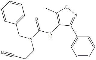 N-benzyl-N-(2-cyanoethyl)-N'-(5-methyl-3-phenylisoxazol-4-yl)urea 结构式