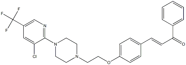 3-[4-(2-{4-[3-chloro-5-(trifluoromethyl)-2-pyridinyl]piperazino}ethoxy)phenyl]-1-phenyl-2-propen-1-one Struktur