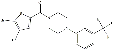 (4,5-dibromo-2-thienyl){4-[3-(trifluoromethyl)phenyl]piperazino}methanone Struktur