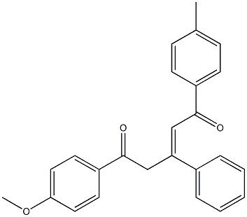 5-(4-methoxyphenyl)-1-(4-methylphenyl)-3-phenylpent-2-ene-1,5-dione,,结构式