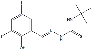 N1-(tert-butyl)-2-(2-hydroxy-3,5-diiodobenzylidene)hydrazine-1-carbothioamide Structure