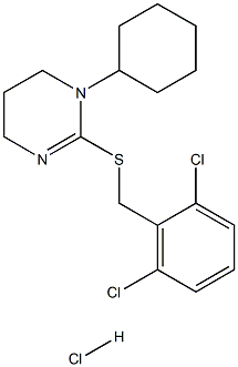 1-cyclohexyl-2-[(2,6-dichlorobenzyl)thio]-1,4,5,6-tetrahydropyrimidine hydrochloride Structure