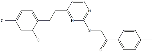 2-{[4-(2,4-dichlorophenethyl)-2-pyrimidinyl]sulfanyl}-1-(4-methylphenyl)-1-ethanone Structure