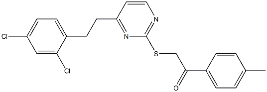 2-{[4-(2,4-dichlorophenethyl)-2-pyrimidinyl]sulfanyl}-1-(4-methylphenyl)-1-ethanone,,结构式