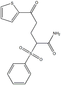 5-oxo-2-(phenylsulfonyl)-5-(2-thienyl)pentanamide Struktur