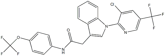 2-{1-[3-chloro-5-(trifluoromethyl)-2-pyridinyl]-1H-indol-3-yl}-N-[4-(trifluoromethoxy)phenyl]acetamide