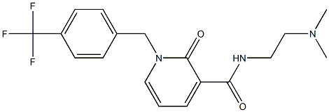 N-[2-(dimethylamino)ethyl]-2-oxo-1-[4-(trifluoromethyl)benzyl]-1,2-dihydro-3-pyridinecarboxamide Struktur