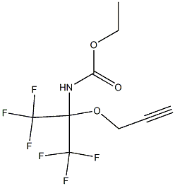 ethyl N-[2,2,2-trifluoro-1-(prop-2-ynyloxy)-1-(trifluoromethyl)ethyl]carbamate Struktur