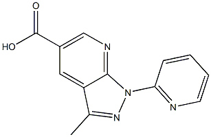 3-methyl-1-pyridin-2-yl-1H-pyrazolo[3,4-b]pyridine-5-carboxylic acid 化学構造式