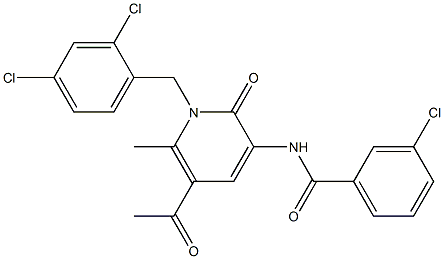 N-[5-acetyl-1-(2,4-dichlorobenzyl)-6-methyl-2-oxo-1,2-dihydro-3-pyridinyl]-3-chlorobenzenecarboxamide|