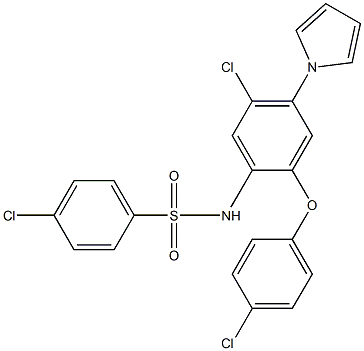 N1-[5-chloro-2-(4-chlorophenoxy)-4-(1H-pyrrol-1-yl)phenyl]-4-chlorobenzene-1-sulfonamide Structure