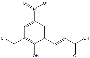 (E)-3-(3-(chloromethyl)-2-hydroxy-5-nitrophenyl)acrylic acid 化学構造式