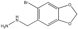 1-((5-bromobenzo[d][1,3]dioxol-6-yl)methyl)hydrazine,,结构式