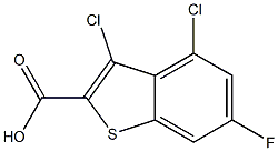 3,4-dichloro-6-fluorobenzo[b]thiophene-2-carboxylic acid 化学構造式