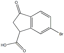 6-bromo-3-oxo-2,3-dihydro-1H-indene-1-carboxylic acid 化学構造式