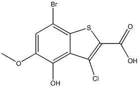7-bromo-3-chloro-4-hydroxy-5-methoxybenzo[b]thiophene-2-carboxylic acid Structure