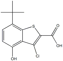7-tert-butyl-3-chloro-4-hydroxybenzo[b]thiophene-2-carboxylic acid,,结构式