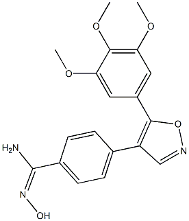 (E)-N'-hydroxy-4-(5-(3,4,5-trimethoxyphenyl)isoxazol-4-yl)benzamidine,,结构式