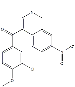 1-(3-chloro-4-methoxyphenyl)-3-(dimethylamino)-2-(4-nitrophenyl)prop-2-en-1-one 结构式