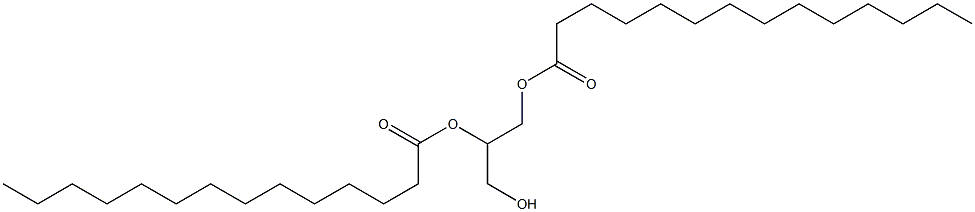 Tetradecanoic acid 1-hydroxymethyl-2-tetradecanoyloxy-ethyl ester Structure