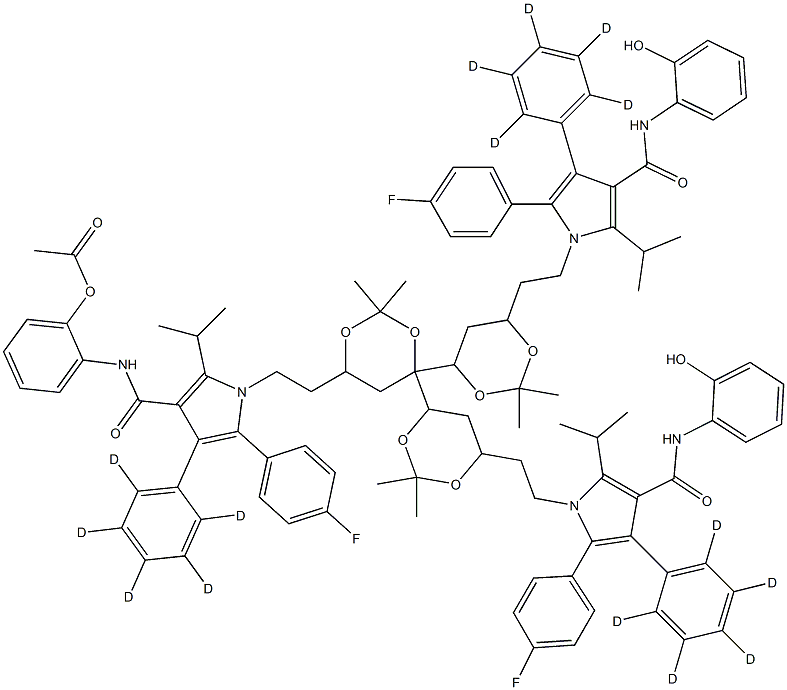 (6-[2-[2-(4-Fluoro-phenyl)-4-(2-hydroxy-phenylcarbamoyl)-5-isopropyl-3-phenyl-d5-pyrrol-1-yl]-ethyl]-2,2-dimethyl-[1,3]-dioxane-4-yl)-acetic Acid, ter Structure