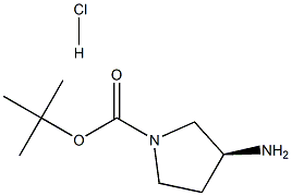 (S)-tert-butyl 3-aminopyrrolidine-1-carboxylate hydrochloride 结构式