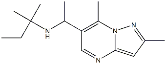 (1-{2,7-dimethylpyrazolo[1,5-a]pyrimidin-6-yl}ethyl)(2-methylbutan-2-yl)amine,,结构式