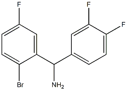 (2-bromo-5-fluorophenyl)(3,4-difluorophenyl)methanamine 化学構造式