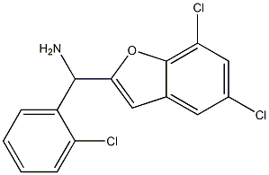 (2-chlorophenyl)(5,7-dichloro-1-benzofuran-2-yl)methanamine Structure