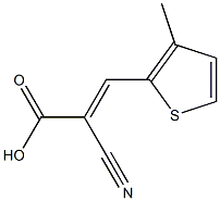 (2E)-2-cyano-3-(3-methylthien-2-yl)acrylic acid 化学構造式