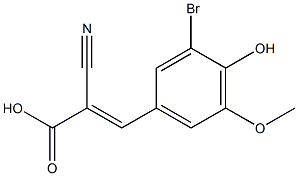 (2E)-3-(3-bromo-4-hydroxy-5-methoxyphenyl)-2-cyanoacrylic acid 结构式