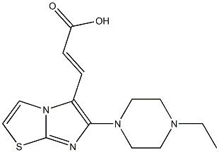 (2E)-3-[6-(4-ethylpiperazin-1-yl)imidazo[2,1-b][1,3]thiazol-5-yl]acrylic acid Struktur