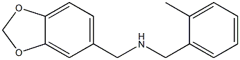 (2H-1,3-benzodioxol-5-ylmethyl)[(2-methylphenyl)methyl]amine Structure